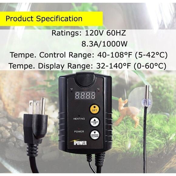 IPOWER Digital Heat Mat Thermostat Controller Greenhouse Seed Germination NIB - Picture 2 of 6